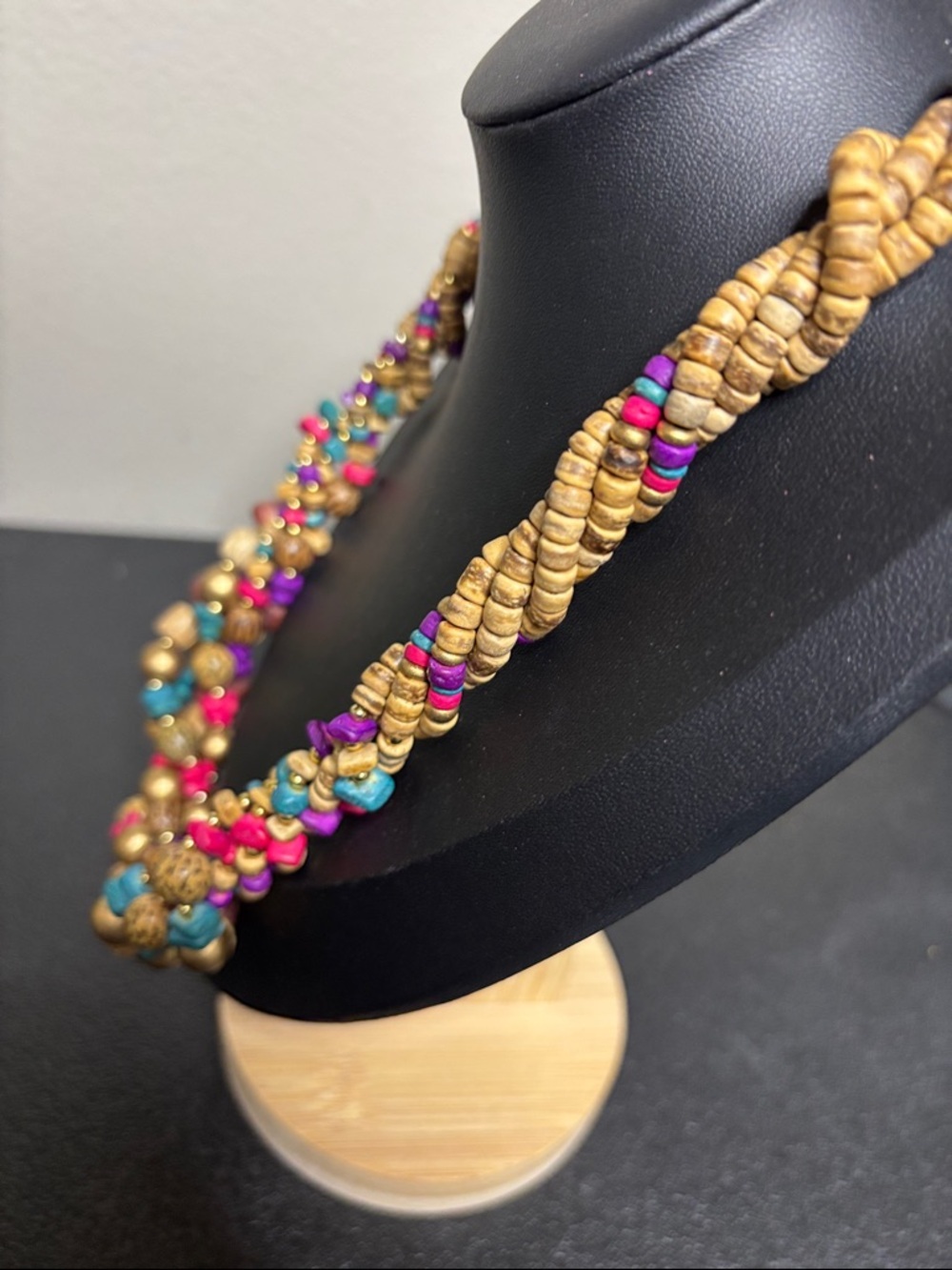 Beach Boho Coconut Shell Colorful Beaded Resort Beach Necklace - Picture 3 of 7